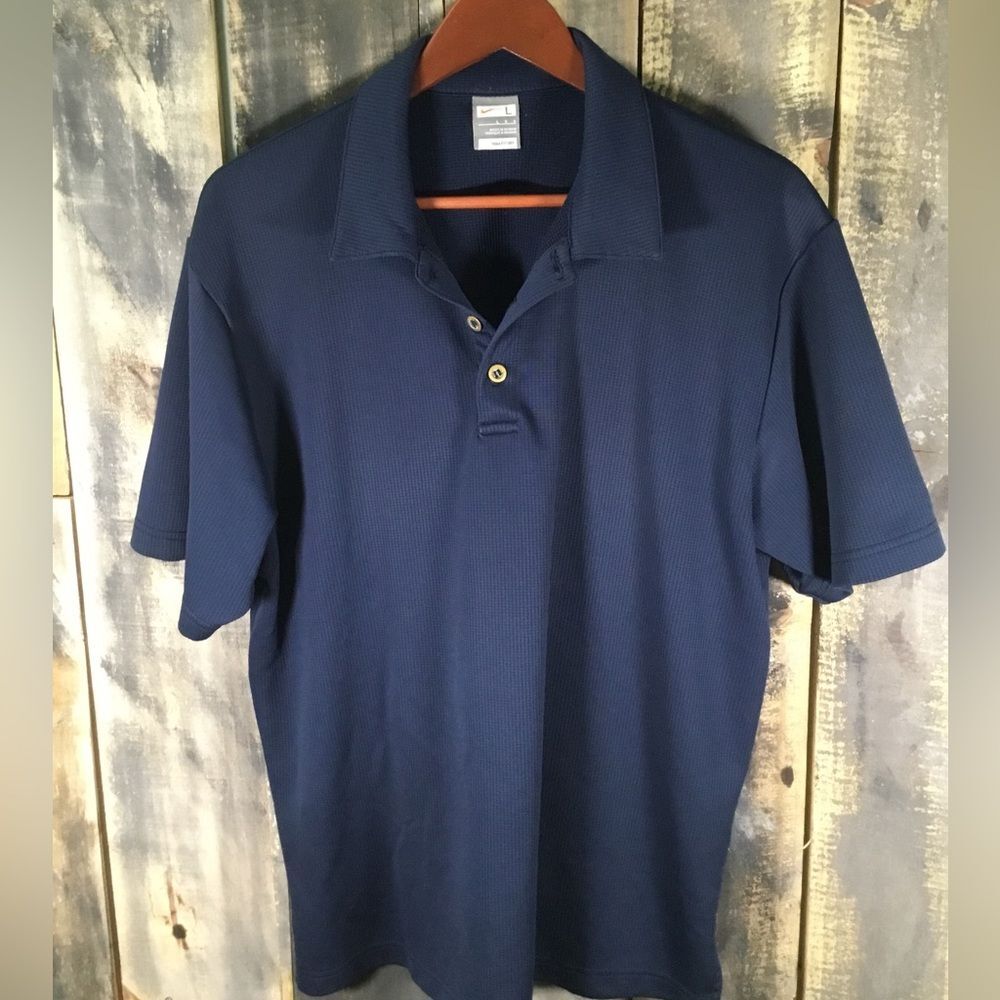 Nike textured navy blue polo men’s size large